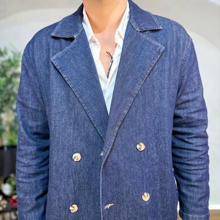 Trench Doppio Petto Denim