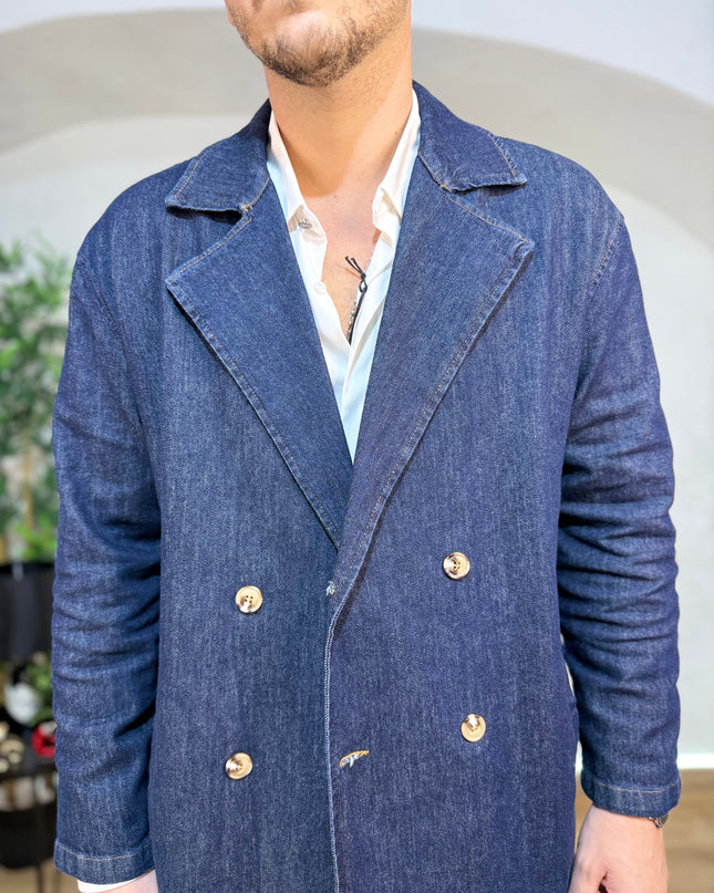 Trench Doppio Petto Denim