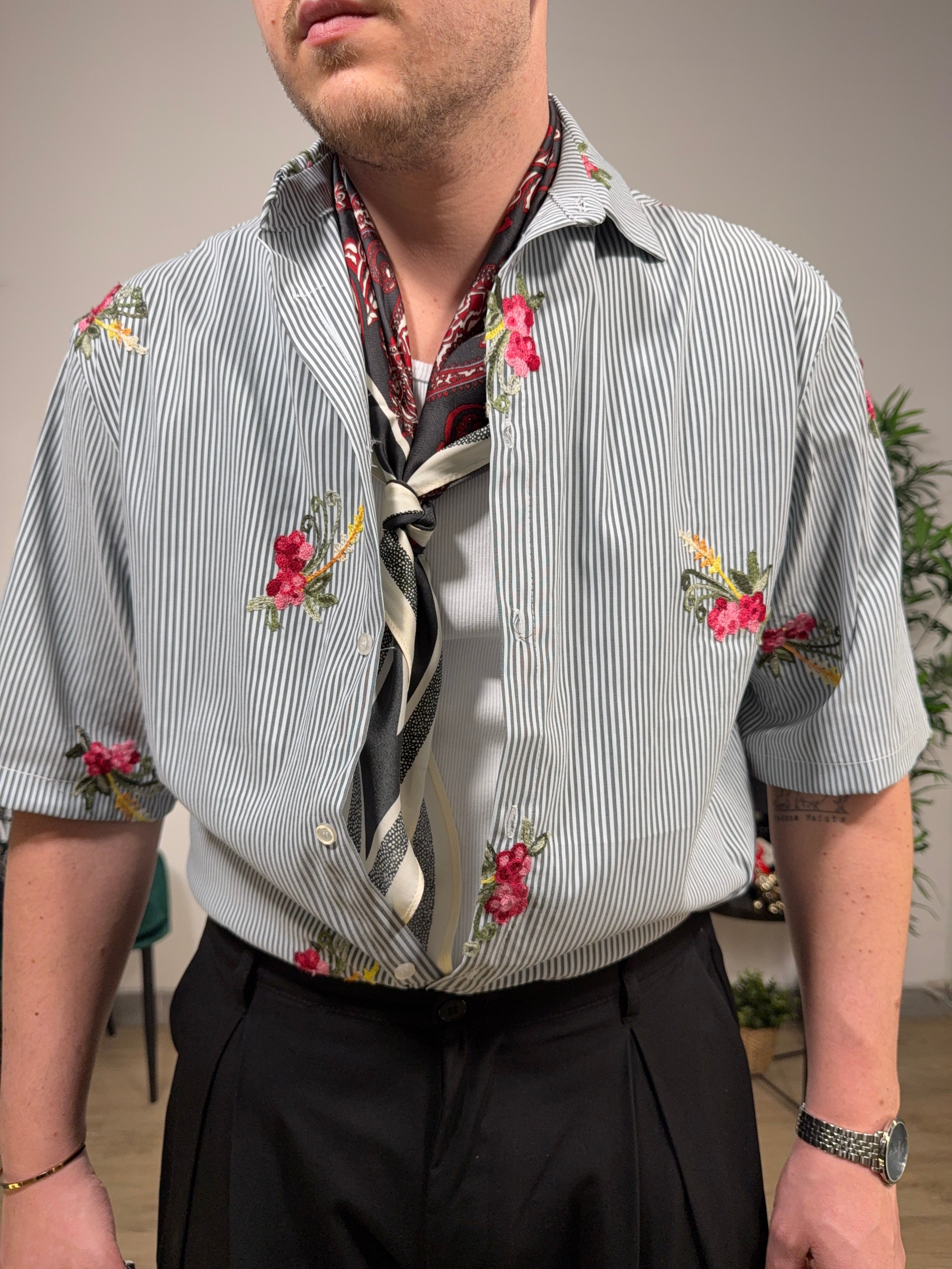 Camicia ricamo flower