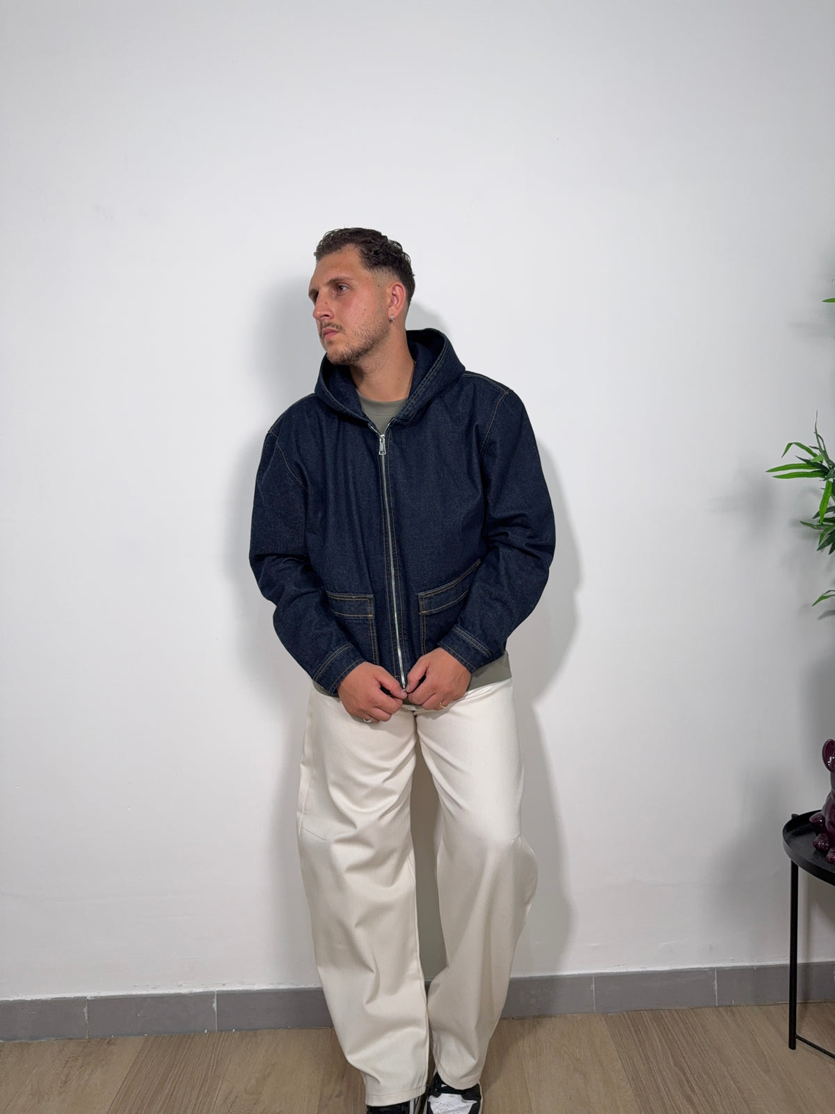 Giubbino Denim Cappuccio