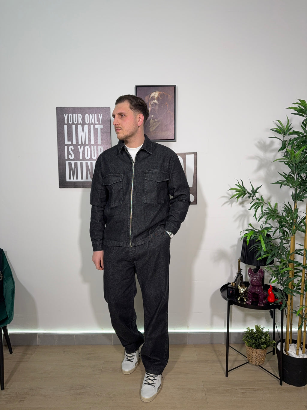 Coordinato denim  black