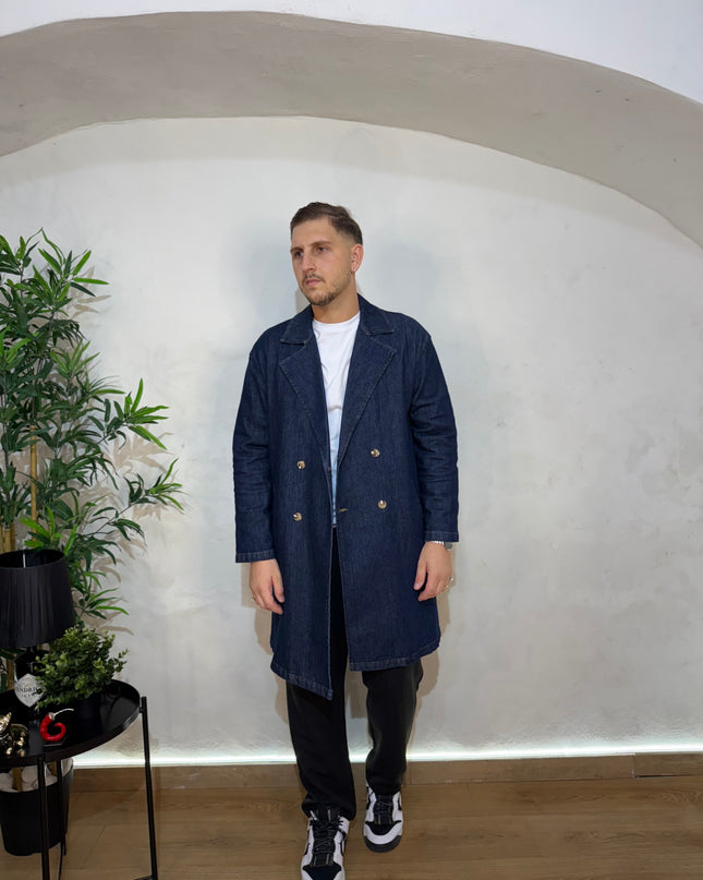 Trench Doppio Petto Denim