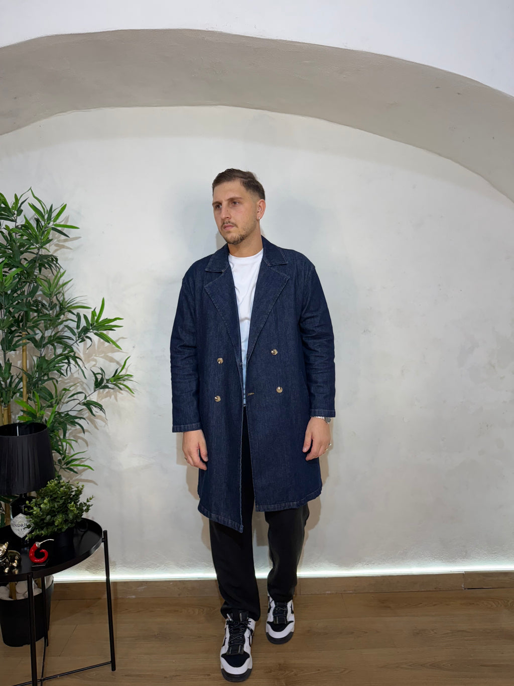 Trench Doppio Petto Denim
