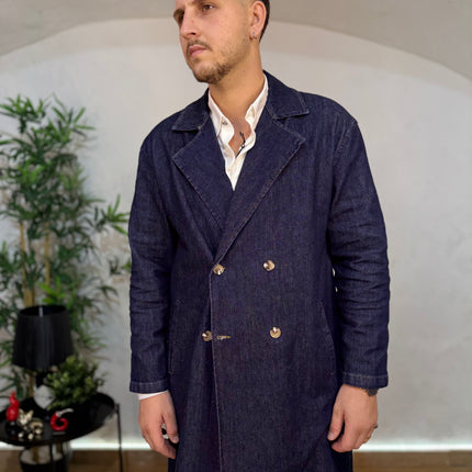 Trench Doppio Petto Denim