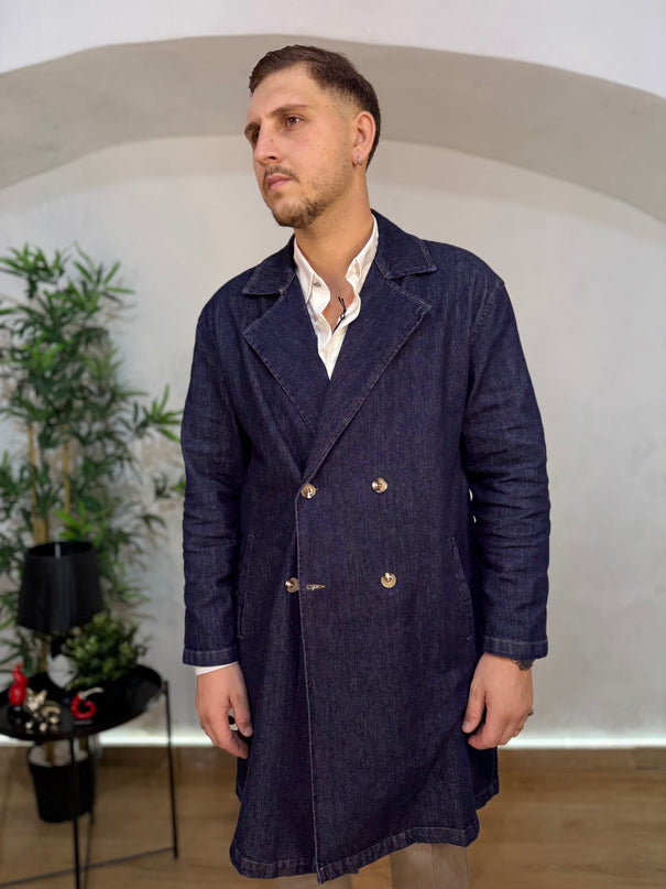Trench Doppio Petto Denim