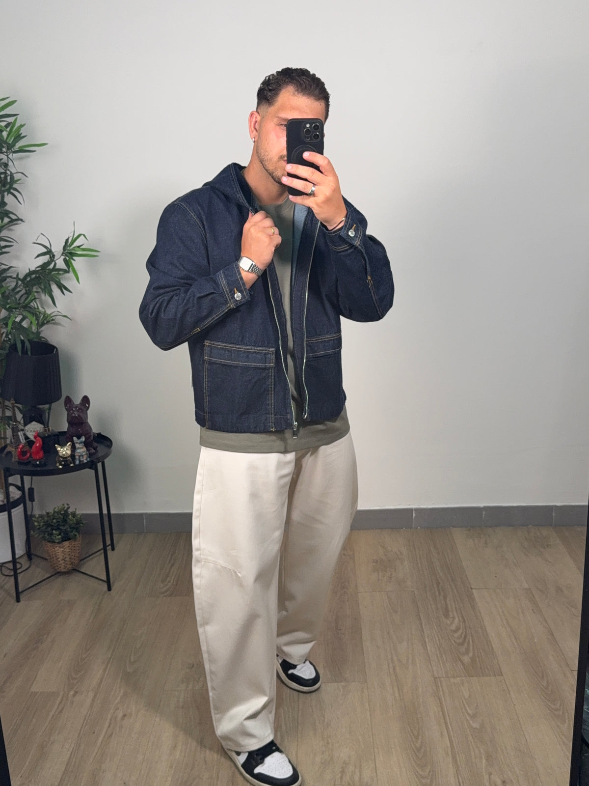Giubbino Denim Cappuccio