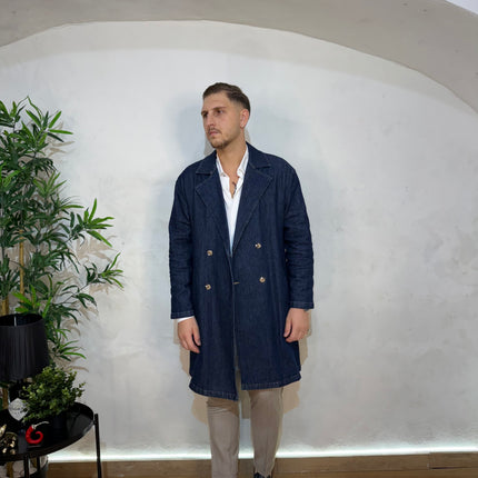 Trench Doppio Petto Denim