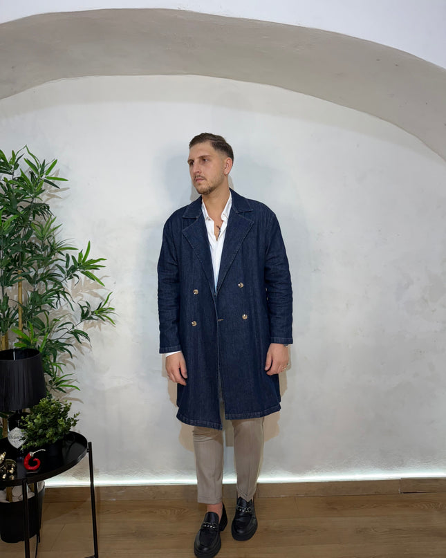 Trench Doppio Petto Denim
