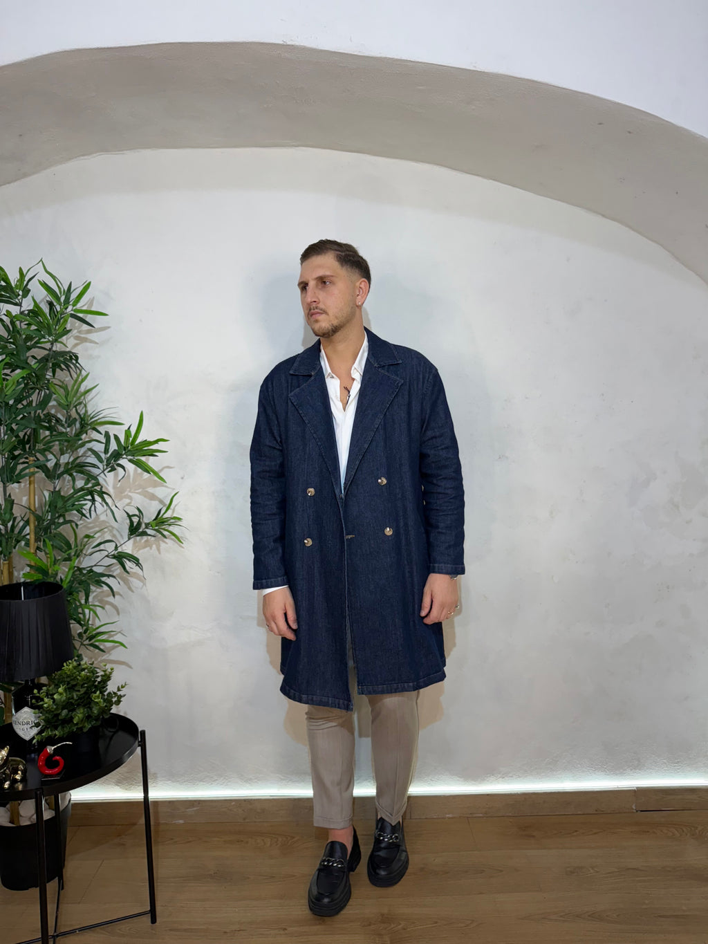 Trench Doppio Petto Denim