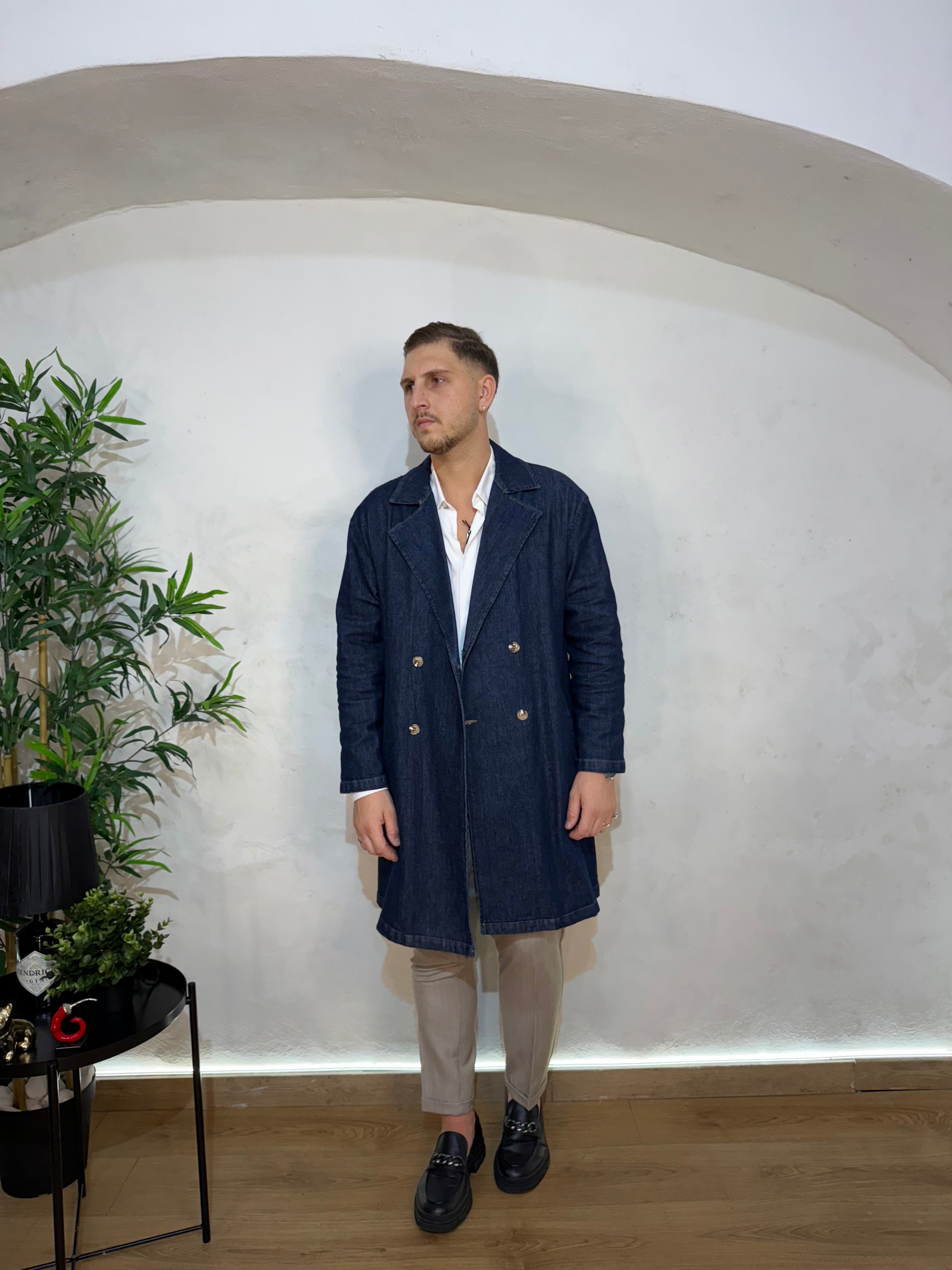 Trench Doppio Petto Denim