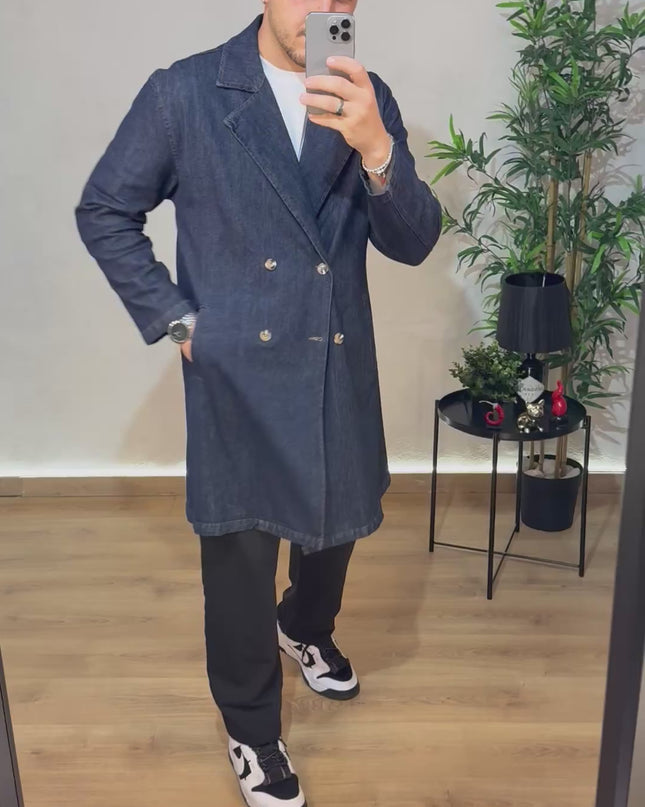 Trench Doppio Petto Denim