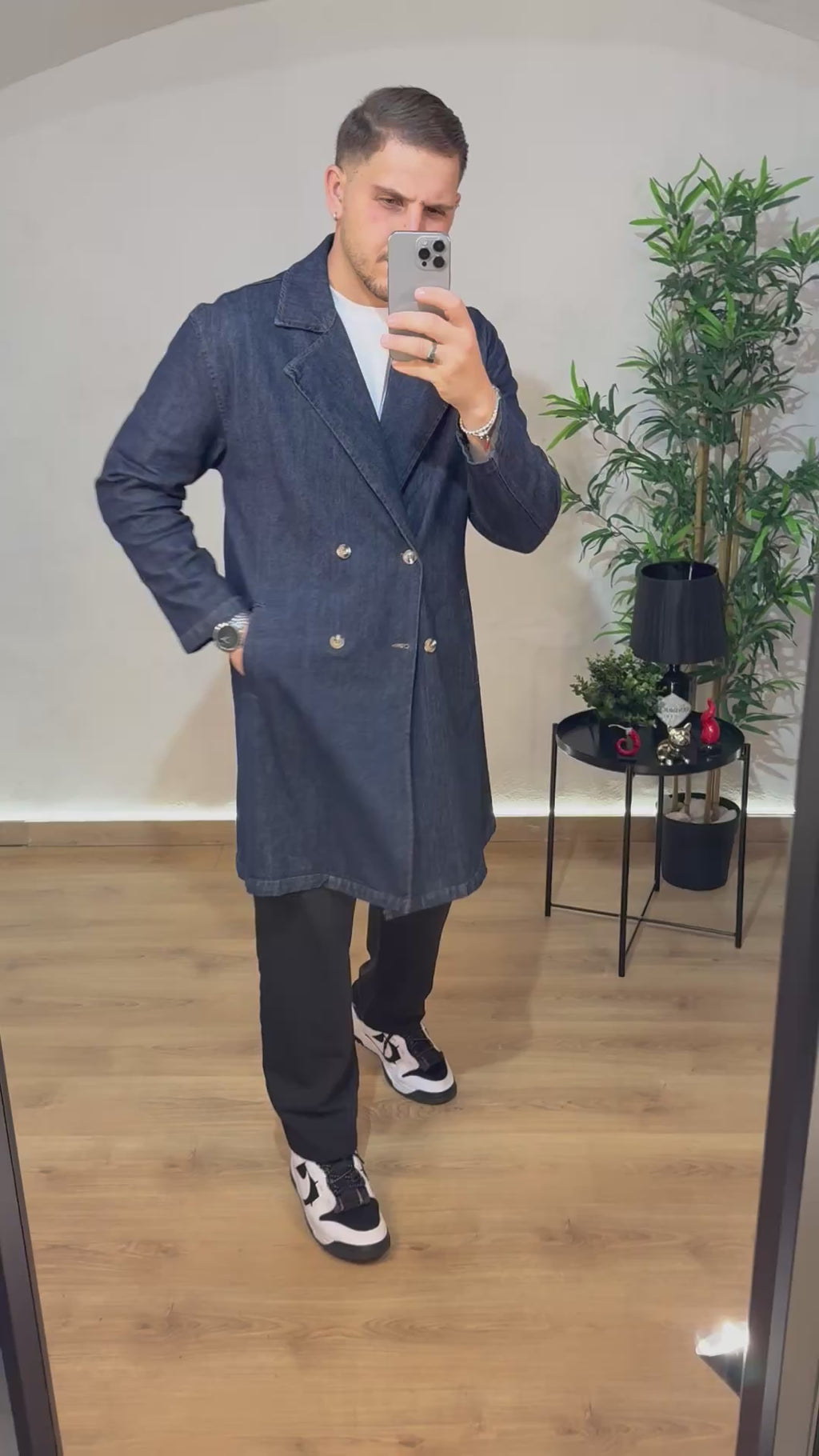 Trench Doppio Petto Denim